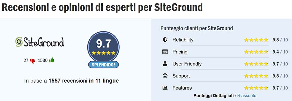 siteground recensioni opinioni esperti