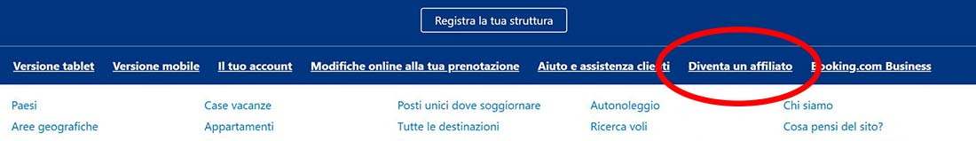 footer programma di affiliazione