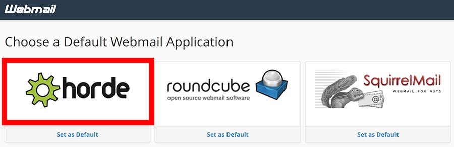 4. access webmail login horde roundcube squirrelmail