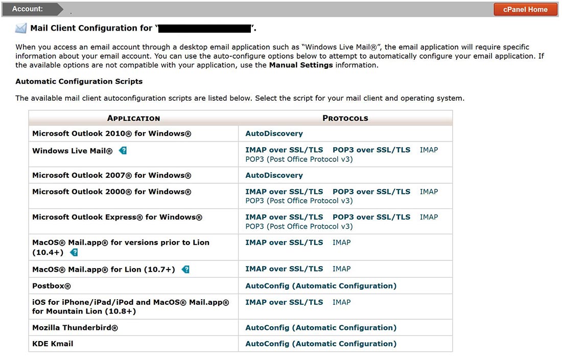 configurazione client email microsoft outlook mozilla thunderbird macos