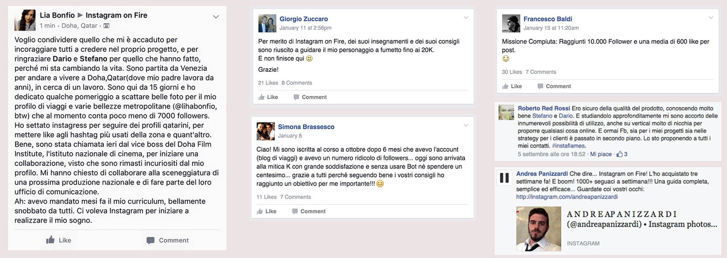 Testimonianze, recensioni e opinioni di instagram on fire