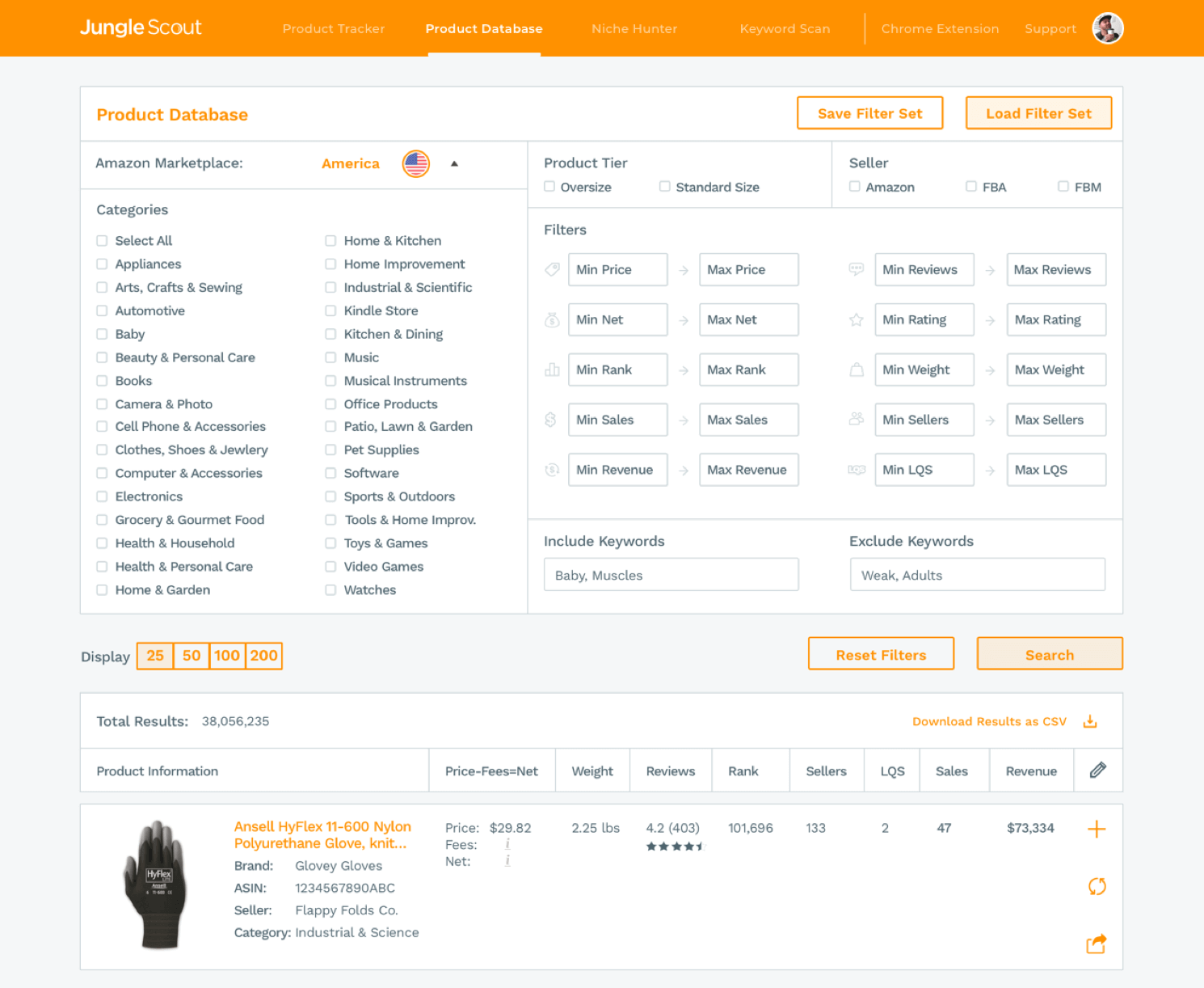 Junglescout product database come funziona