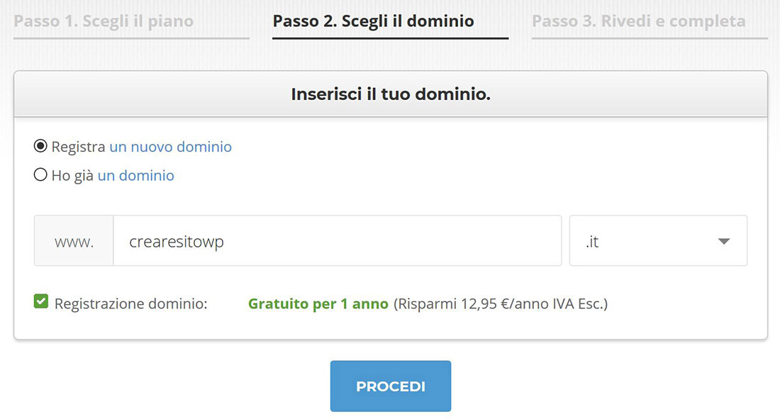 scelta dominio internet gratis