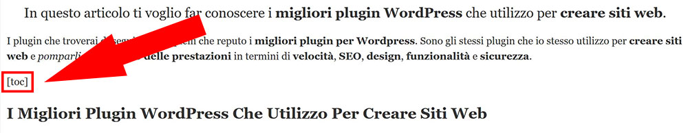 toc indice dei contenuti plugin wordpress