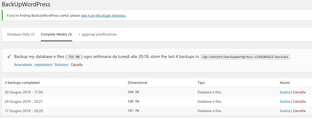 backup plugin wordpress