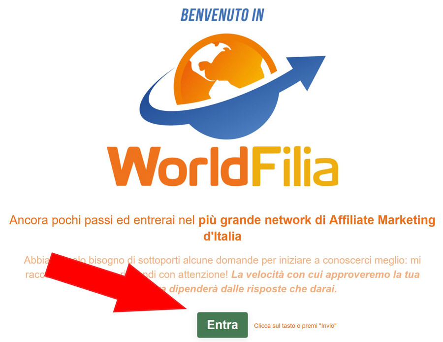 iscrizione worldfilia