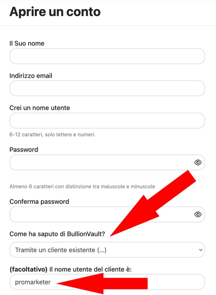 codice amico bonus bullionvault