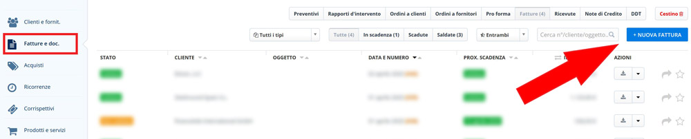 creare fatture con fattureincloud