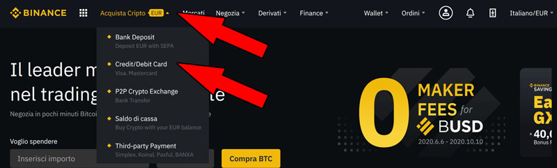 comprare bitcoin con carta