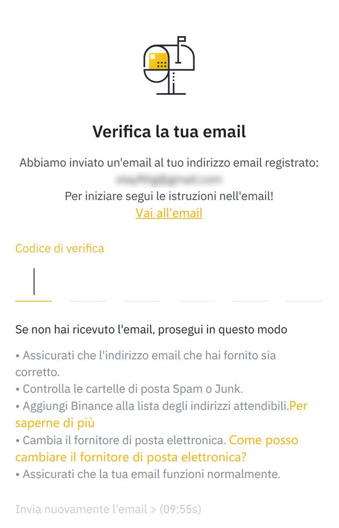 verifica email tramite codice