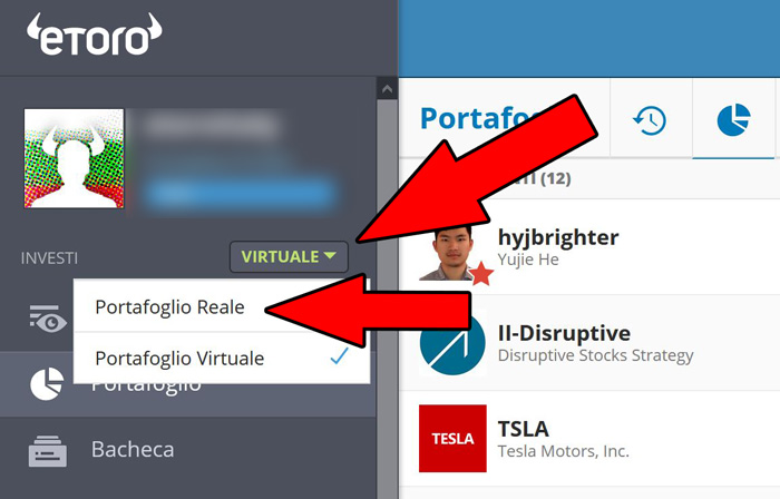 cambiare piattaforma portafoglio virtuale a reale