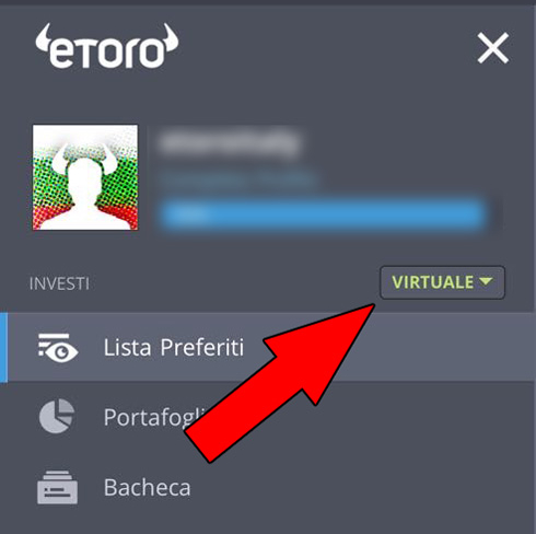 cambio conto virtuale piattaforma etoro iphone app