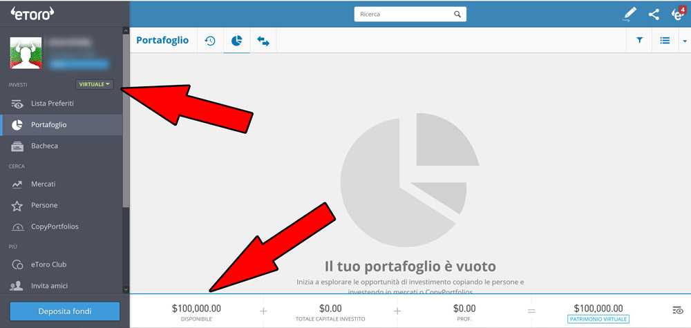 etoro demo portafoglio virtuale social trading