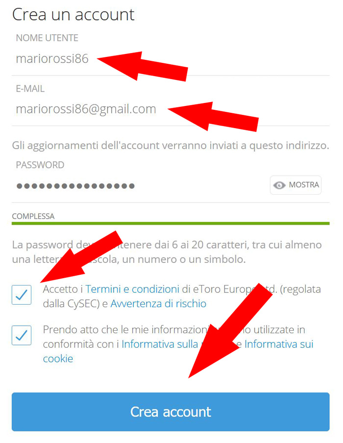 registrare conto demo etoro