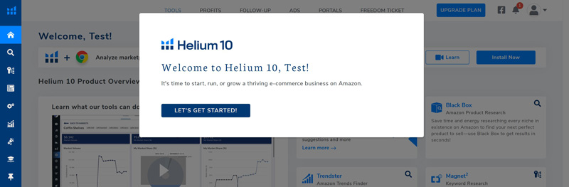 dashboard helium10