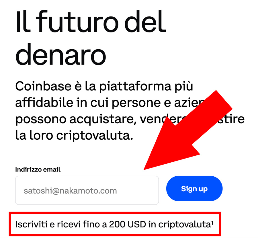 coinbase bonus benvenuto 2024