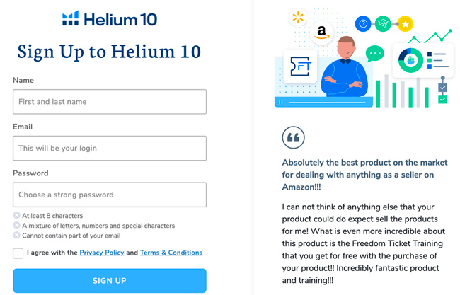 helium 10 creare account gratis