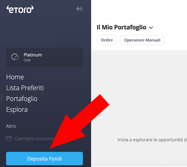 deposito fondi acquisto azioni