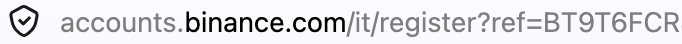 URL codice invito referral bonus binance