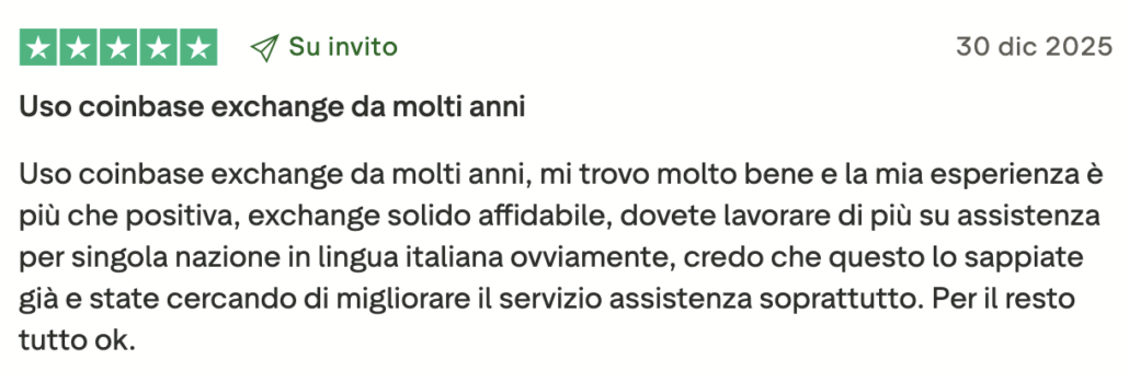 coinbase trustpilot recensioni