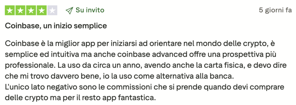 coinbase trustpilot recensioni