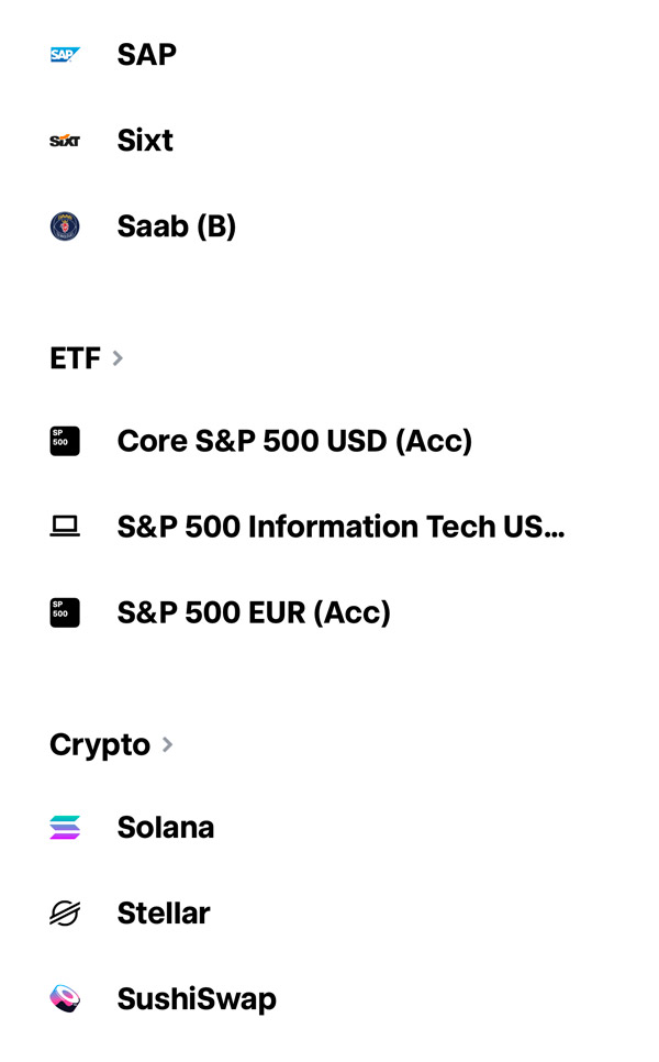 seleziona asset per pac