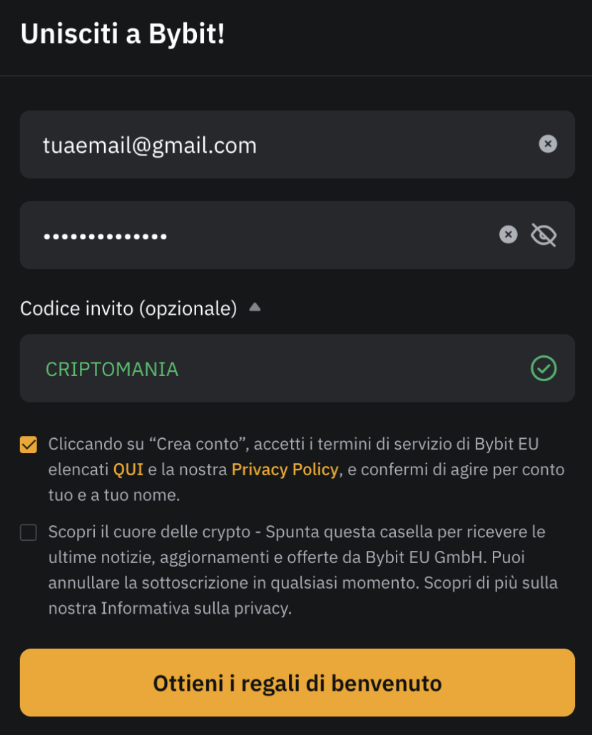 bybit.eu codice invito bonus