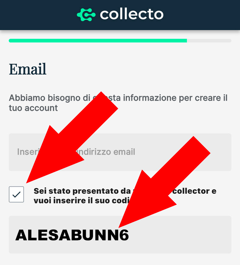 come attivare bonus collecto con codice amico