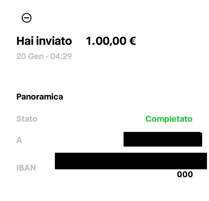 esempio Trade Republic Bonifico Istantaneo