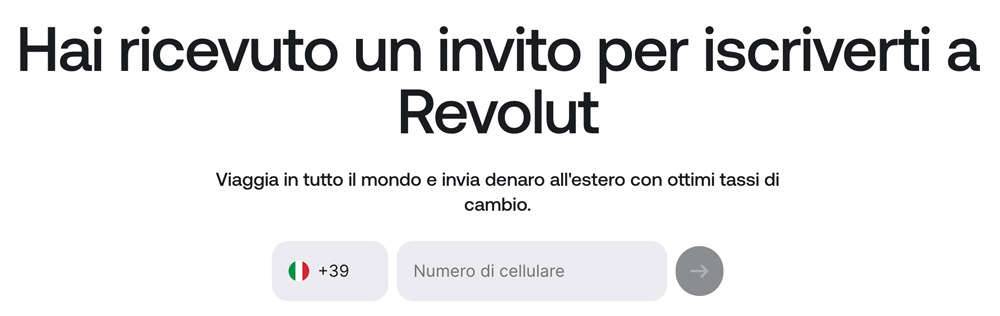 invito iscrizione revolut bonus