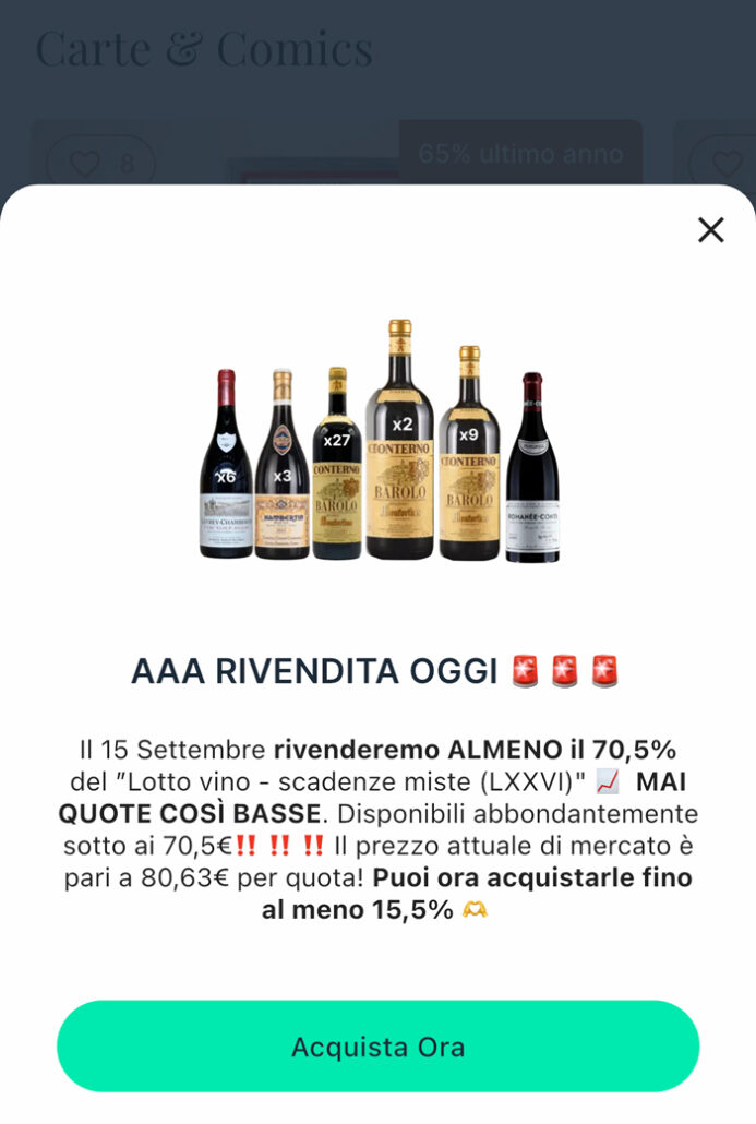 set di vini vendita oggi collecto