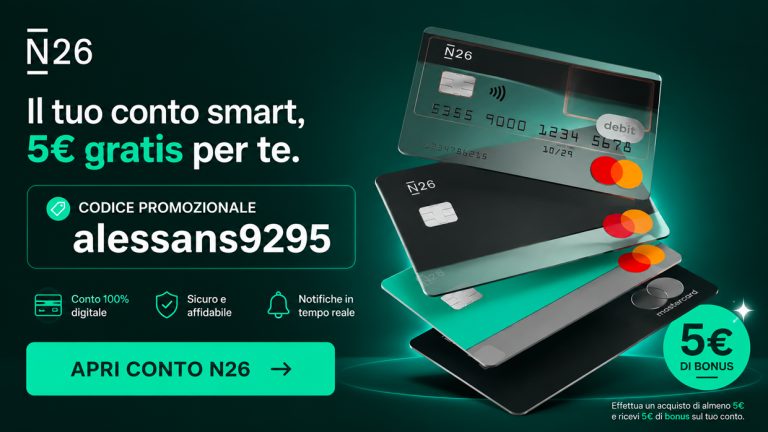 n26 bonus benvenuto gratis codice promo