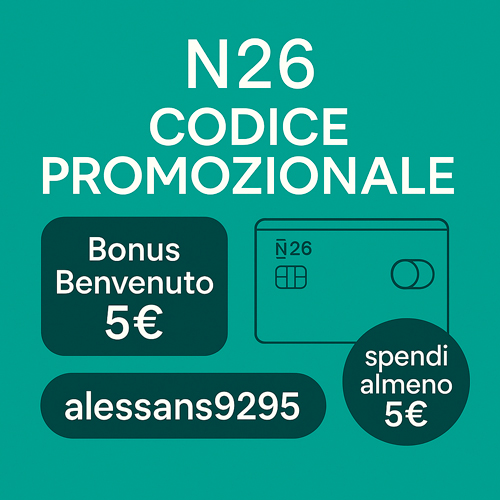 n26 codice promozionale bonus benvenuto