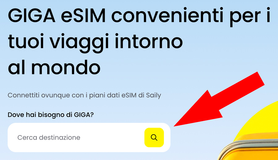 seleziona paese destinazione codice sconto saily passaggi