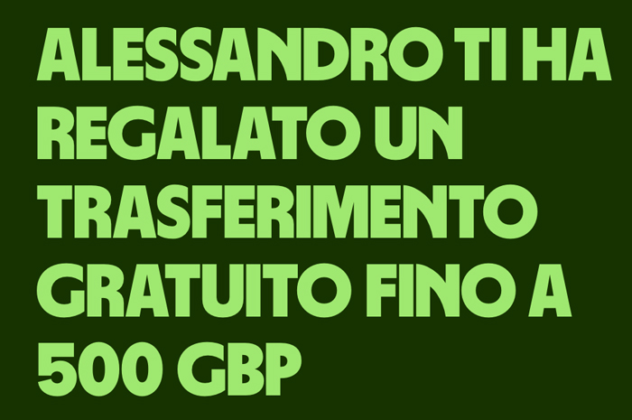 trasferimento gratis wise bonus benvenuto schermata 2026