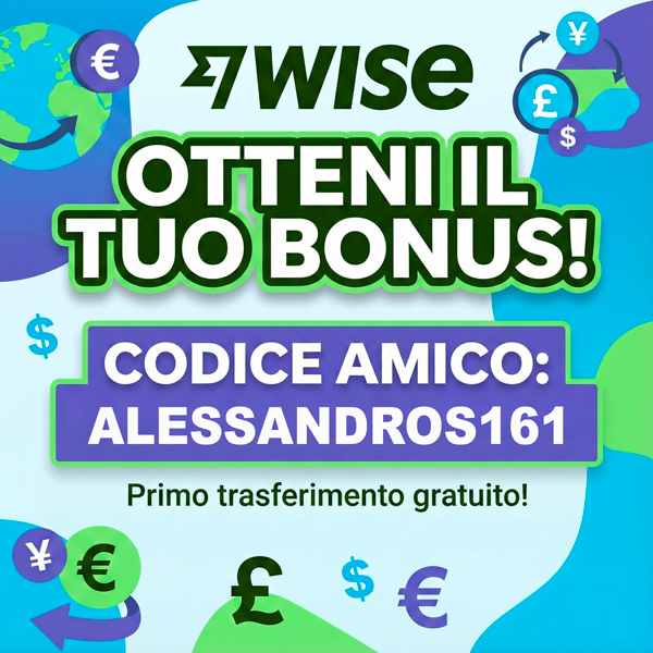 wise bonus benvenuto codice amico