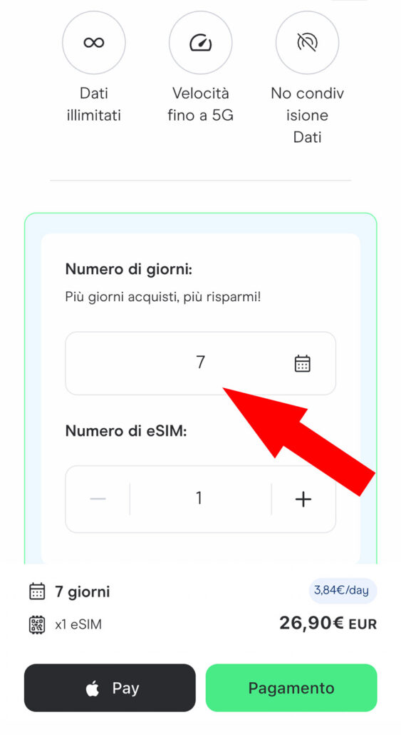 3. piano internet holafly durata