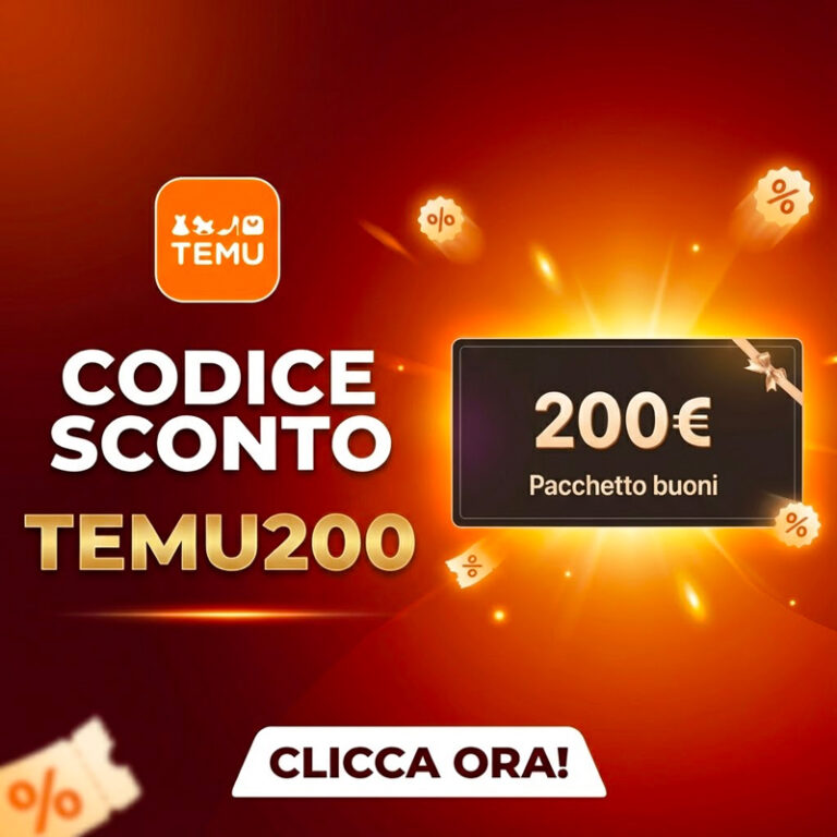 Codice Sconto Temu Coupon Da 200E
