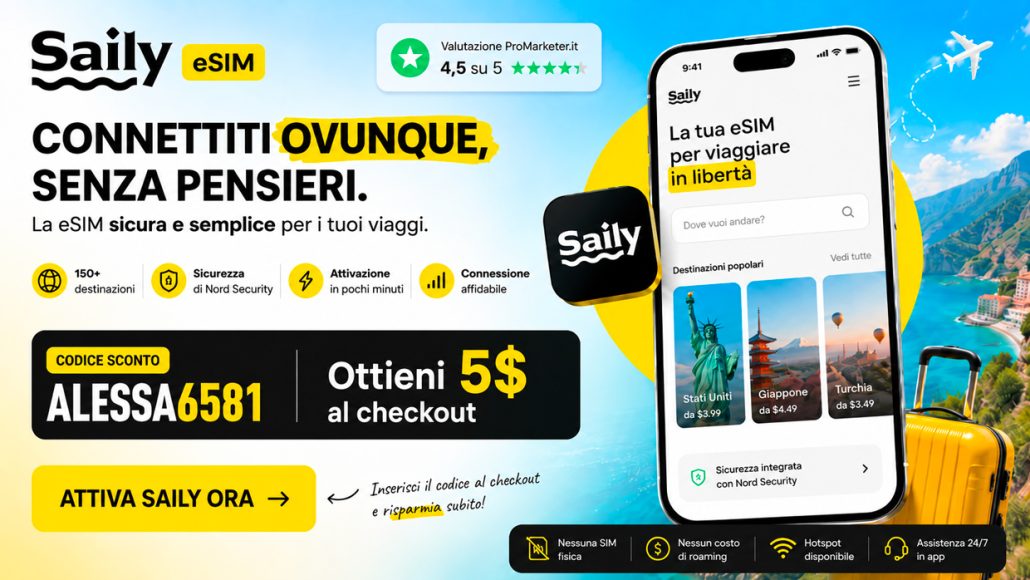 Saily Recensione 2026: eSIM Affidabile? Opinioni, Test e Codice Sconto Saily Recensione 2026: eSIM Affidabile? Opinioni, Test e Codice Sconto