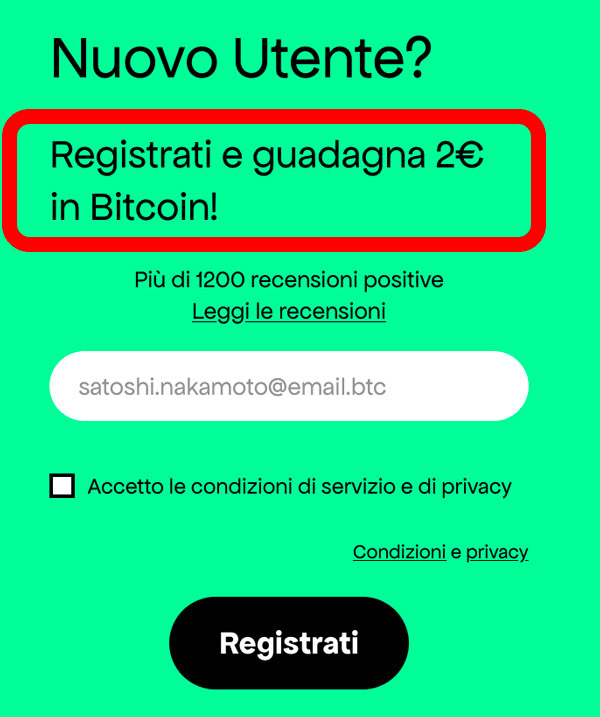bitcashback bonus benvenuto bitcoin screenshot