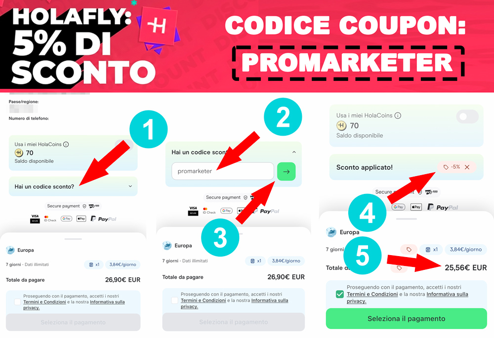 codice coupon sconto holafly