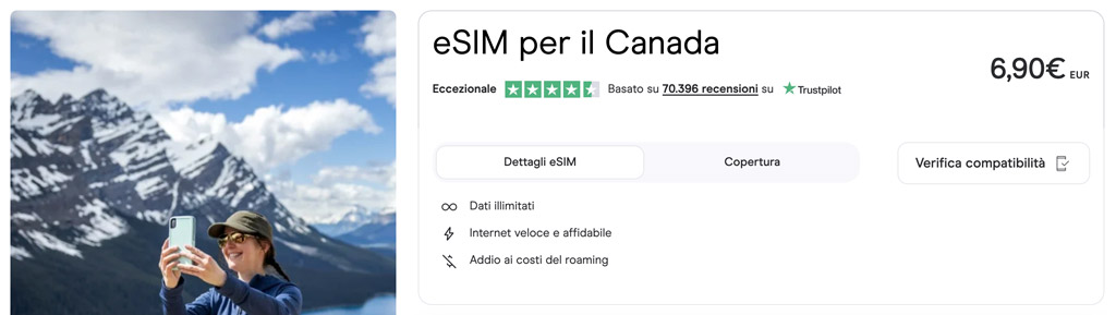 piano internet esim holafly canada
