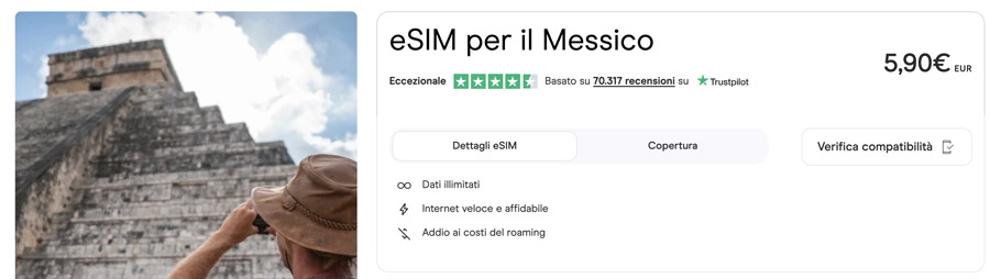 piano internet esim holafly messico
