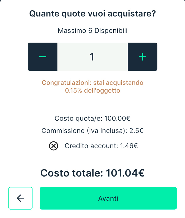 commissione collecto quote nuovi beni