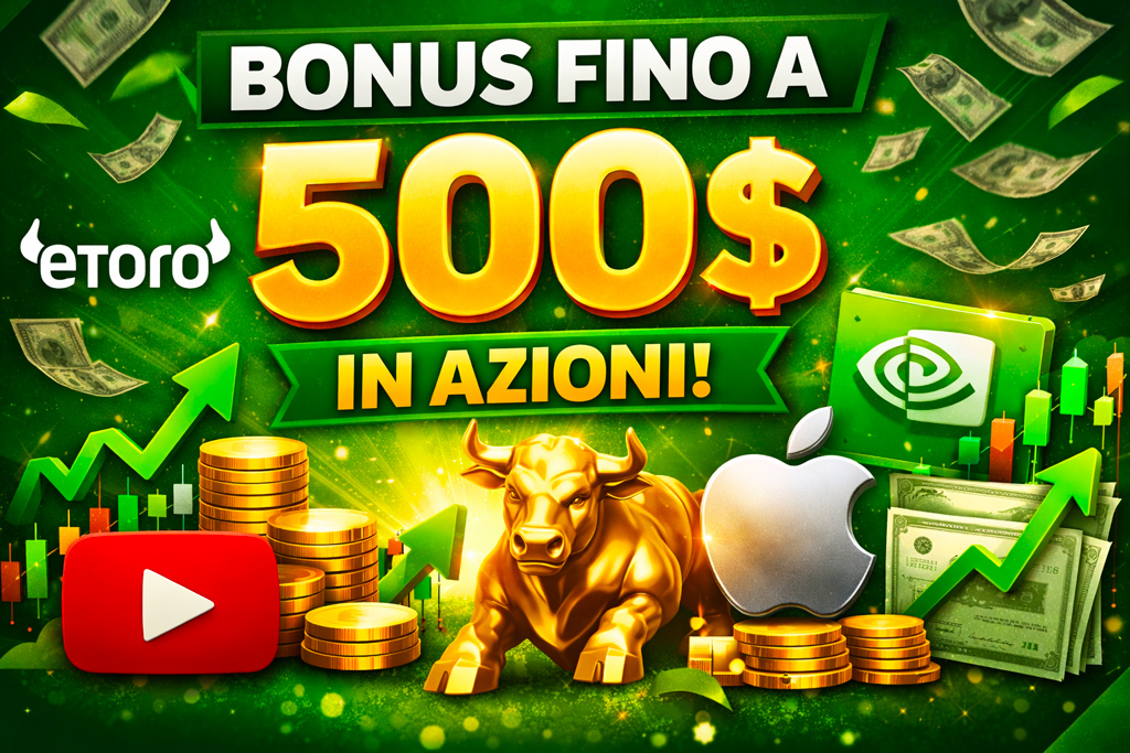 eToro Bonus Promo canale youtube The Crypto Gateway 500$ Azioni