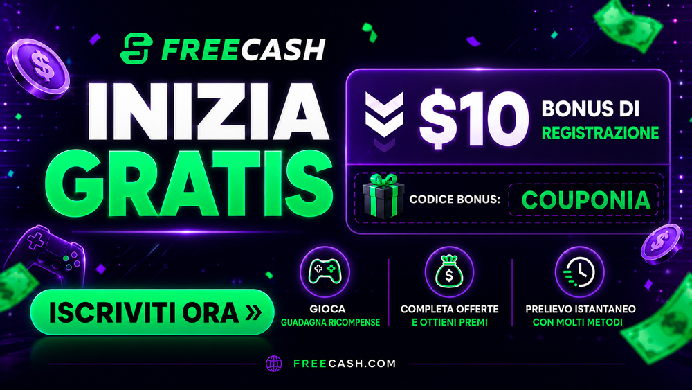 freecash.com app gioco bonus benvenuto