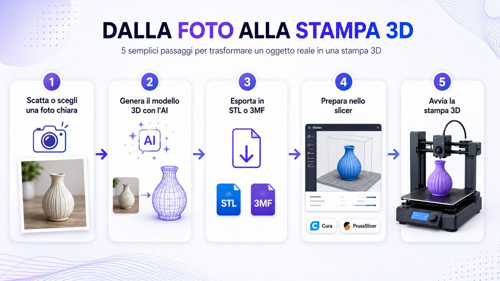 passaggi per stampare in 3D da una foto