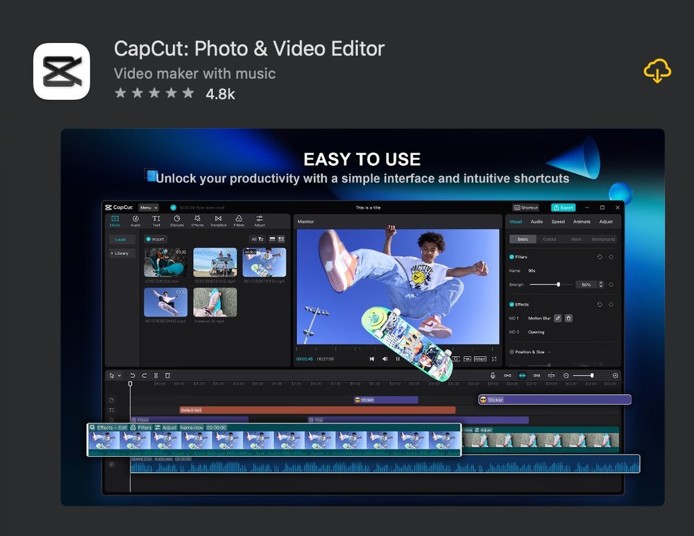 capcut pc download app store