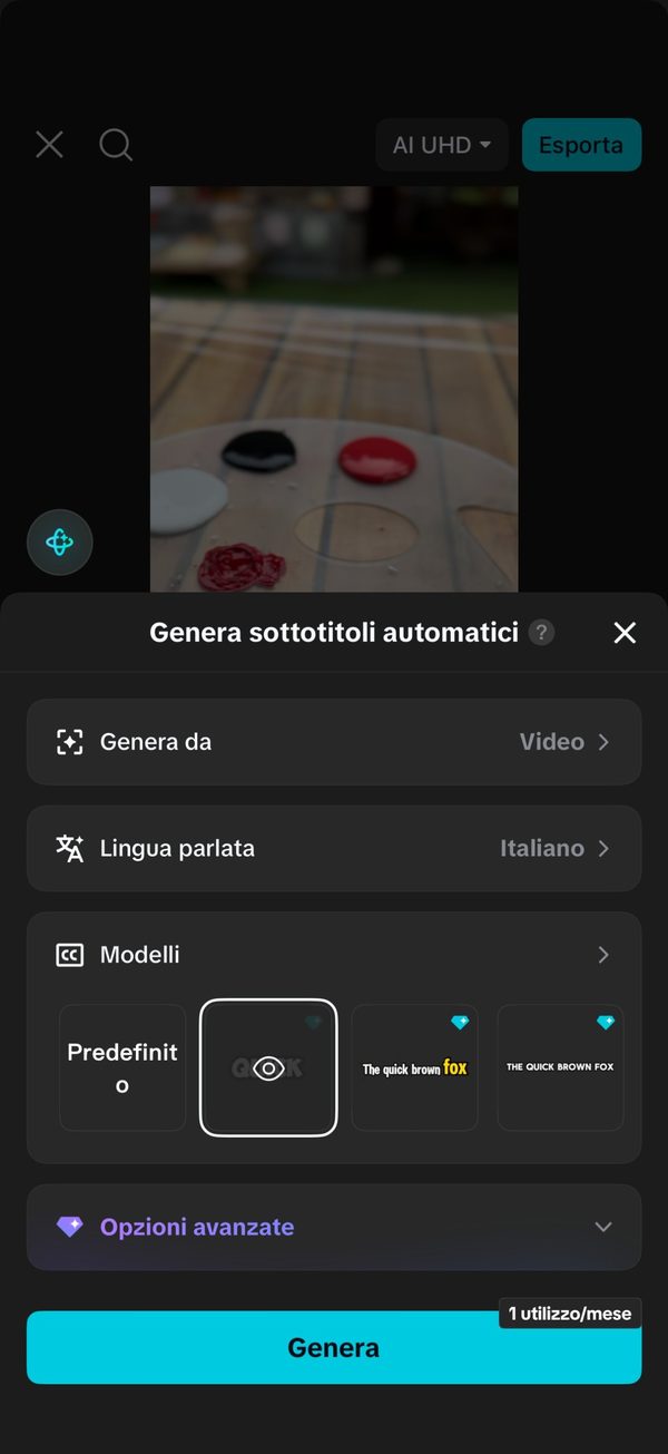 capcut sottotitoli automatici in italiano