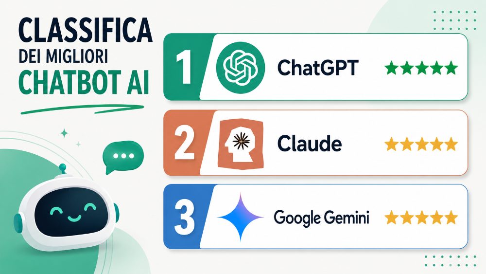 La classifica dei migliori chatbot AI del 2026 La classifica dei migliori chatbot AI del 2026